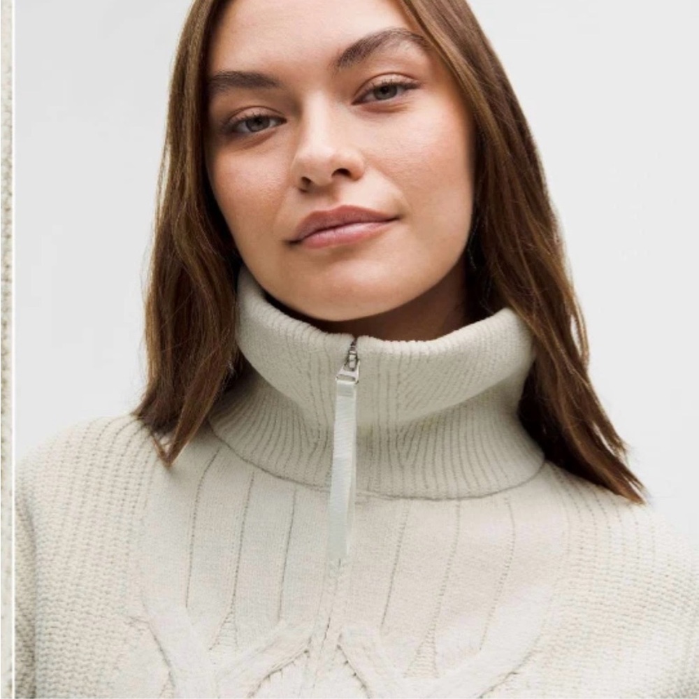 Lululemon Athletica White Turtleneck Sweater